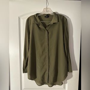 H&M Olive Blouse, Size Medium